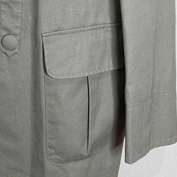 John Varvatos Collection Double Breasted Cotton Trench Coat Green - Picture 8 of 15